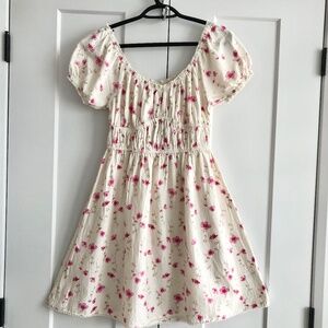 Baby Doll Dress, Sim & Sam, Floral Print, Linen Blend, Mini Dress, Size S, NEW‎